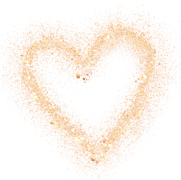 Heart Gold Glitter